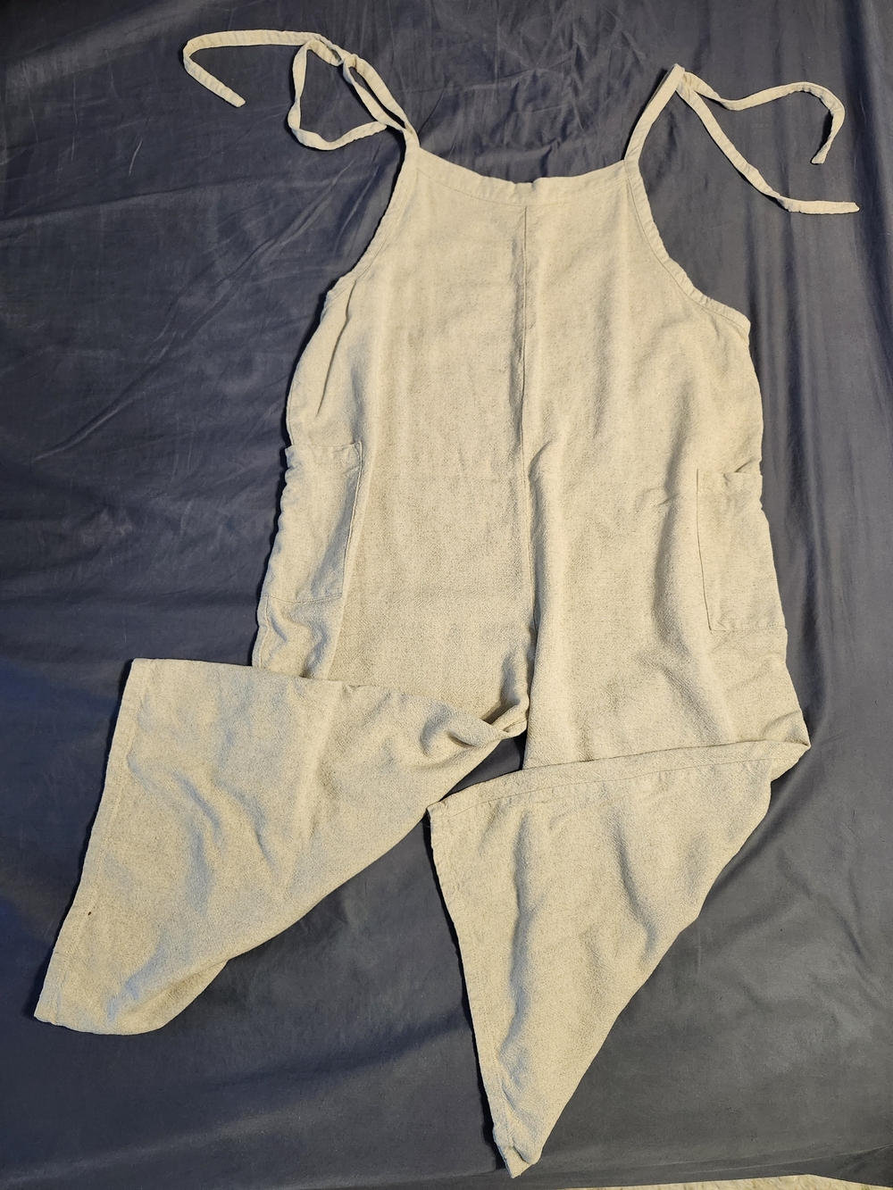 Hunter & Brown Relaxed Tie-Strap Jumpsuit in Light Beige